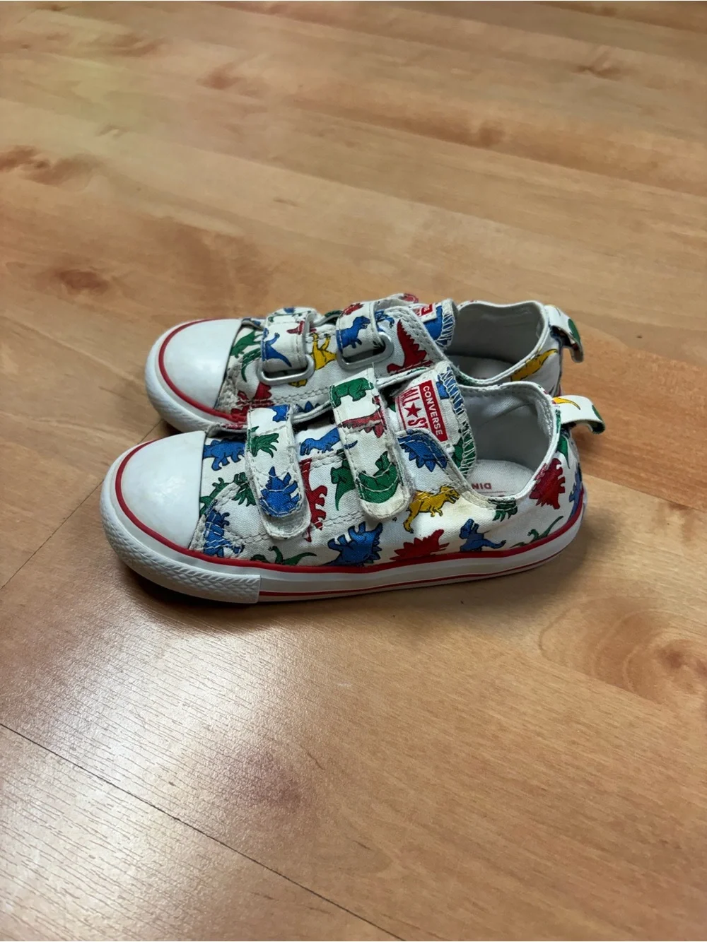 Converse Dinoverse Toddler All Star Double Strap Dinosaur Print Sneakers Size 10
